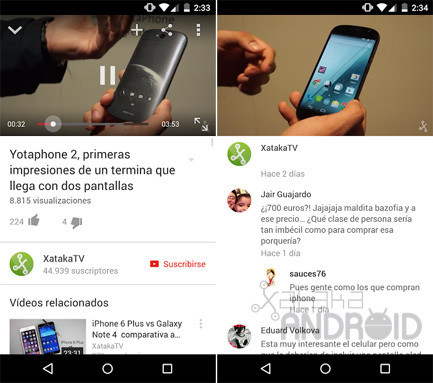 YouTube 6.0 para Android, ahora con nueva interfaz Material Design y ...