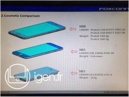 Una filtración de Foxconn muestra dos prototipos de iPhone 6 con diferentes tamaños