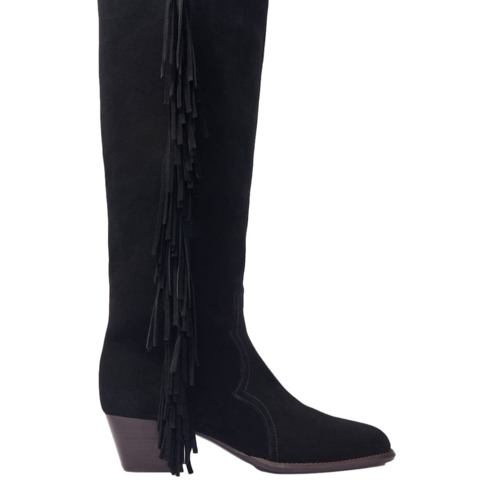 
Maje
Botas de mujer de vaquero de ante con flecos