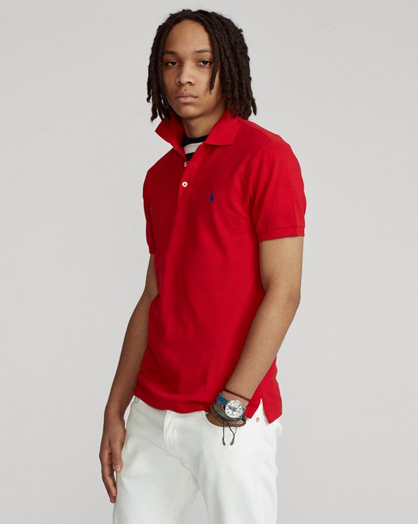 Polo de piqué slim fit en manga corta