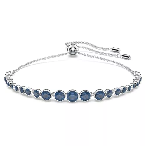 Swarovski Pulsera Imber Emily, Tallas redondas combinadas, Azul, Baño de rodio