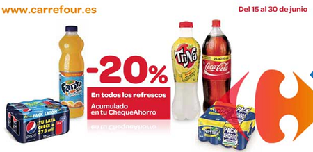 20% en refrescos en hipermercados Carrefour