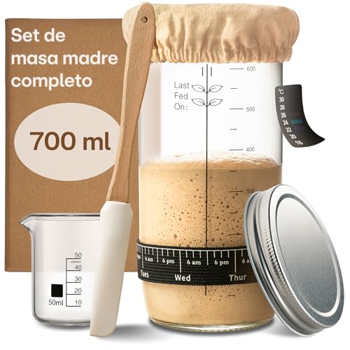 Praknu Kit de iniciación de Masa Madre de Vidrio