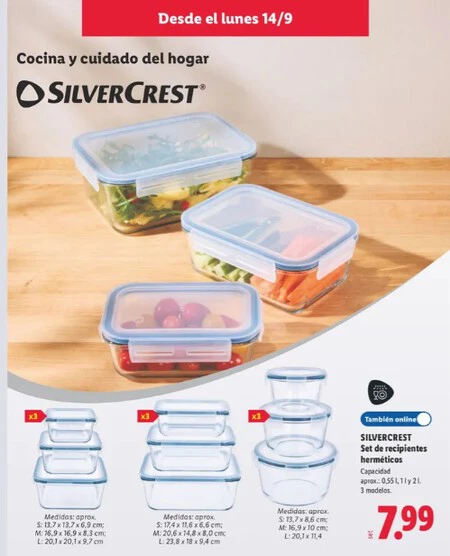 Recipientes Hermeticos De Vidrio Silvercrest Folleto Lidl
