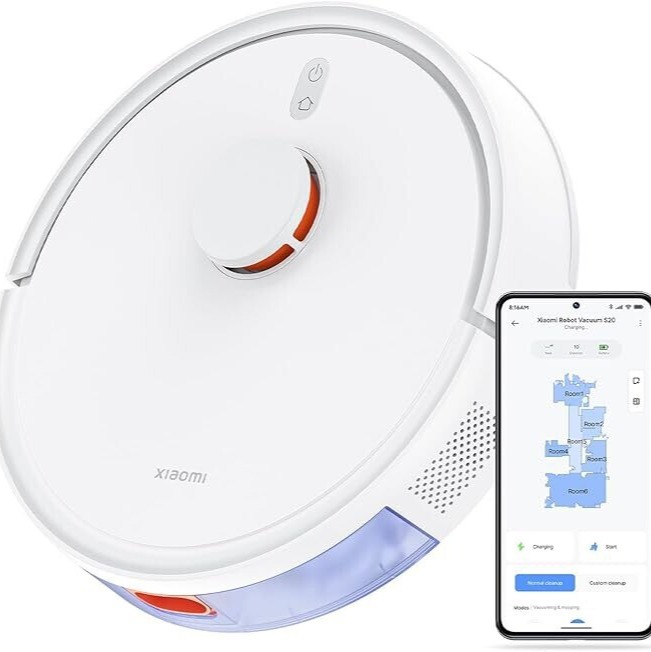 XIAOMI Robot Vacuum S20 - Robot Aspirador y fregasuelos con Sistema Inteligente de navegación láser (LDS), succión de 5000 Pa, rutas de Limpieza en Zigzag, Blanco (Versión ES)