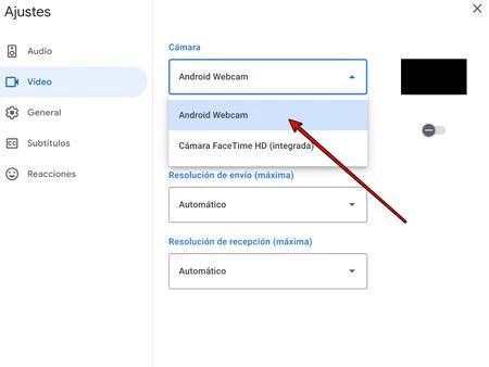 Windows や Google Chrome でも、携帯電話を通常の Web カメラのように認識します。
