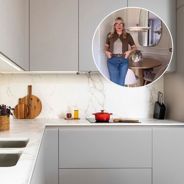 Marga Díaz, creadora de contenido: "Así era el aspecto de mi cocina desde 2021 hasta la actualidad, pero he decidido reformarla sin obras y quitar el vinilo de los muebles"
