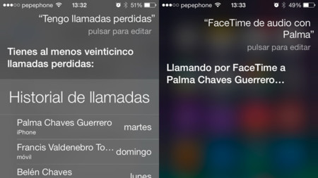 iOS 7 Siri Llamadas y FaceTime