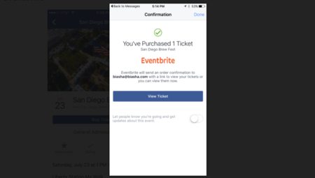 Facebook empieza a probar la venta de entradas directa en su plataforma