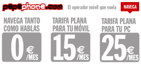 Pepephone ofrece tres tarifas de datos a todos sus clientes
