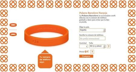 Pulsera Barcelove por si el niño se pierde