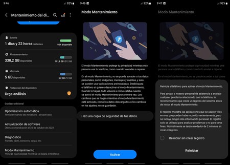 Modo Mantenimiento Samsung Galaxy