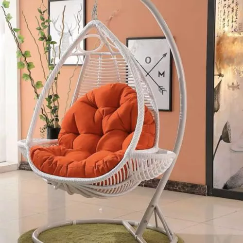 Generico Cojín para silla de jardín - Cojín para hamaca con forma de huevo para muebles de ratán - Soporte cómodo y elegante para espacios relajantes