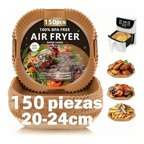 Set x120 Piezas Papel Cuadrado Para Freidora de Aire BPA Free 20-24CM, perfecto para COSORI Cecotec 5-8L