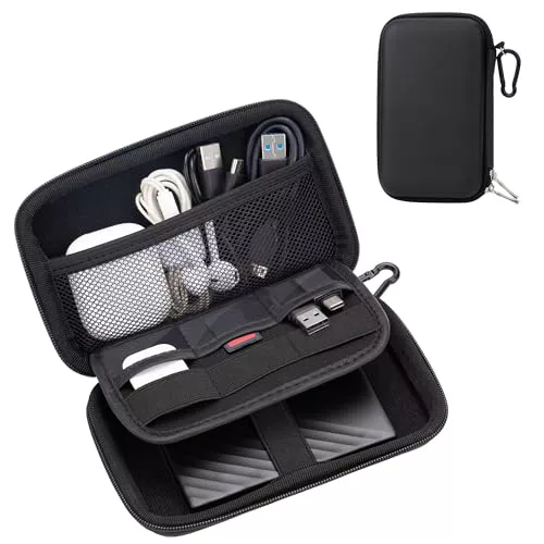 Travel Essentials - Bolsa organizadora electrónica para cables, funda protectora dura de EVA, a prueba de golpes, organizador de almacenamiento, bolsa de almacenamiento, bolsa de almacenamiento, color
