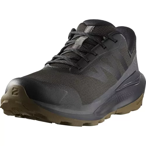 Salomon Elixir Tour Impermeables Zapatos de senderismo para Hombre, Comodidad óptima, Pisada suave, Impermeable, Black, 44