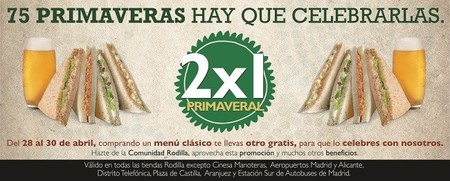 2x1 primaveral en restaurantes Rodilla, del 28 al 30 de abril