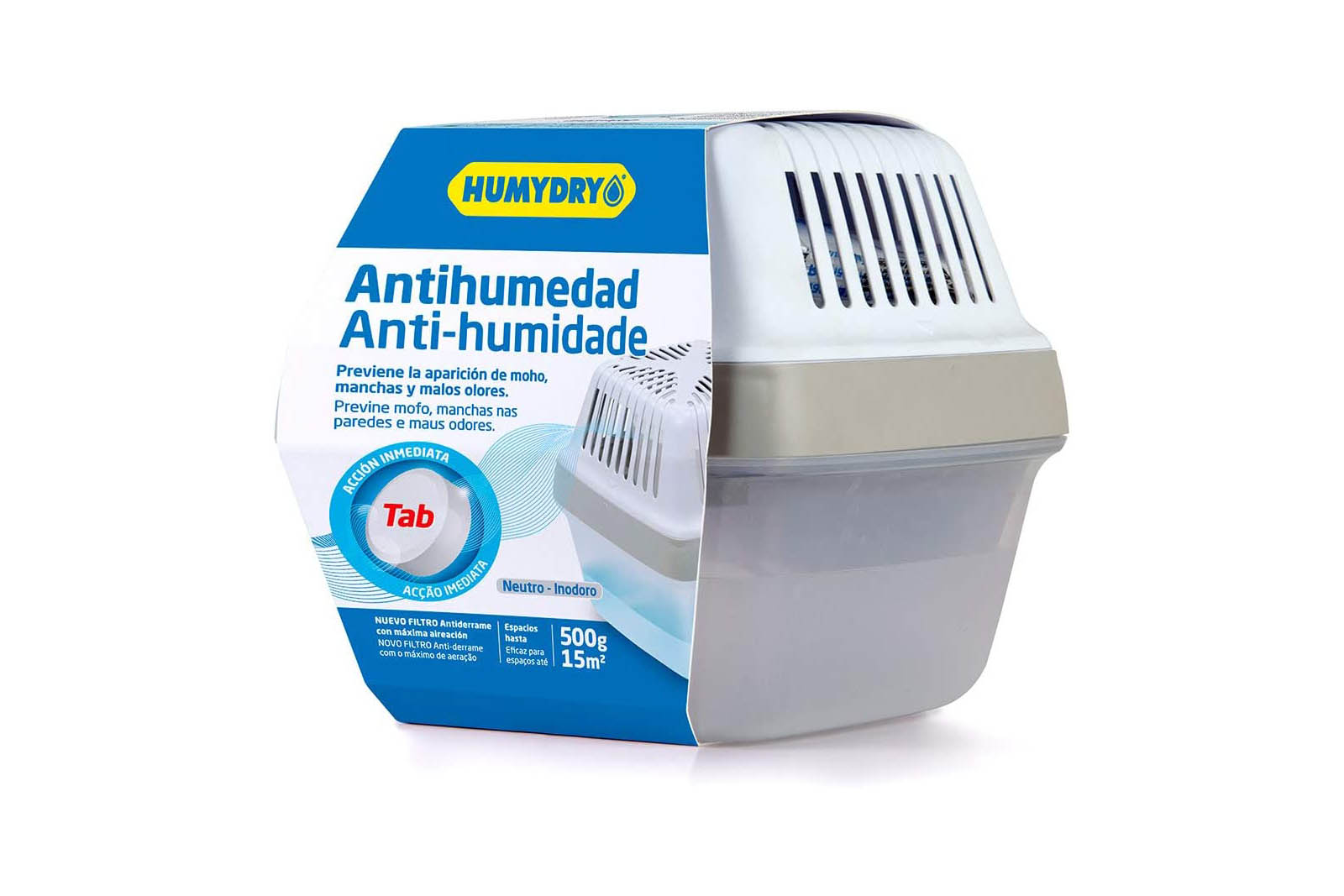 Deshumidificador Premium Plus con Tableta Antihumedad de 500g Modelos Surtidos (Colores:Gris,Naranja y Verde) [Clase de eficiencia energética A]