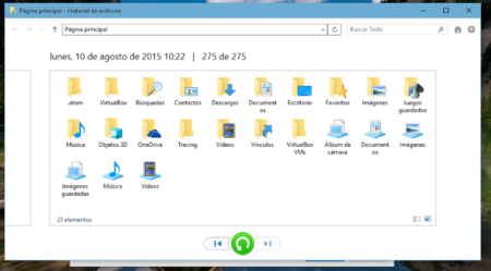 Historial Archivos Win10