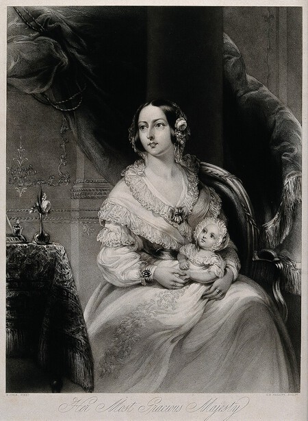 Queen Victoria And The Infant Princess Victoria Adelaide Wellcome V0048381