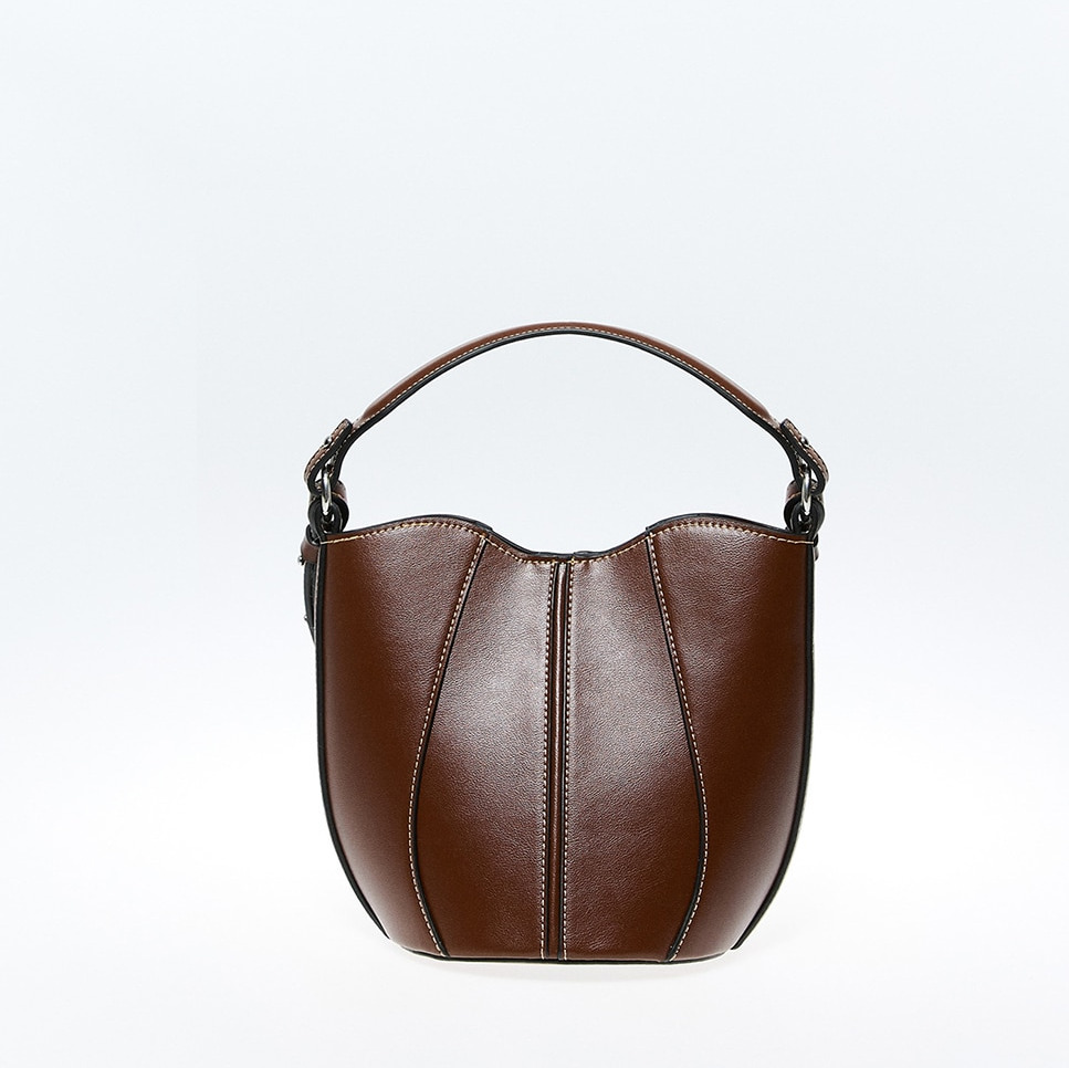 Bolso cruzado pespuntes - Sfera - Marrón