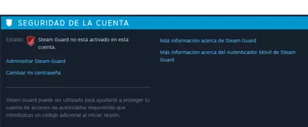 Seguridad Cuenta Steam