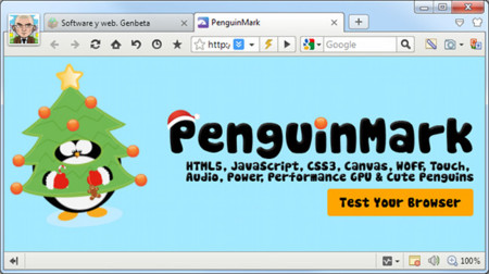 PenguinMark, el simpático y distorsionado test de navegadores de Microsoft. La imagen de la semana