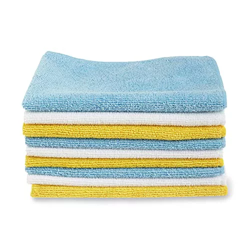 Amazon Basics pano de limpieza microfibra, 30.5 L x 40.5 W cm, paquete de 12 unidades, Multicolor