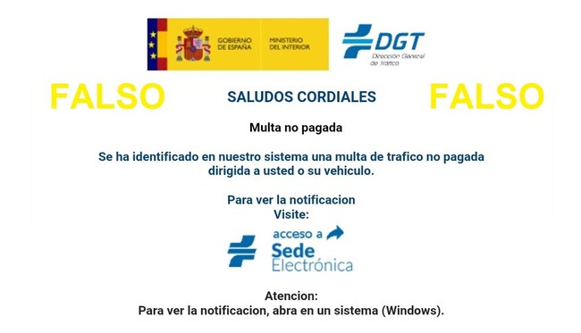 ¡Cuidado! Si te llega esta multa de la DGT no caigas: es una estafa