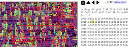 Visual 6502 en javascript: "Matar a todos los humanos"