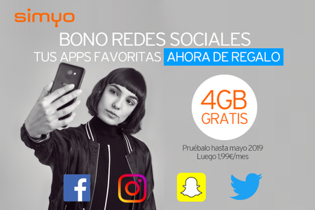 Simyo regala su bono de 4 GB para redes sociales durante dos meses