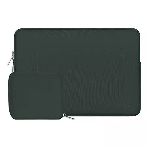 MOSISO Funda Portátil 13 Pulgadas, Compatible con MacBook Air 13 M4 M3 M2 M1 2025-2018, Compatible con MacBook Pro 13 M2 M1 2025-2016, Funda Blanda de Neopreno con Bolsa Pequeña, Verde Medianoche