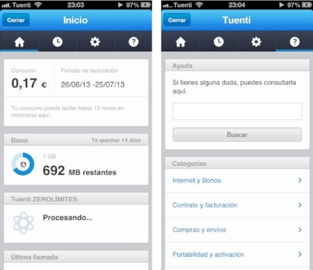 Tuenti actualiza su aplicación oficial en iOS con el esperado panel de control de Tuenti Móvil