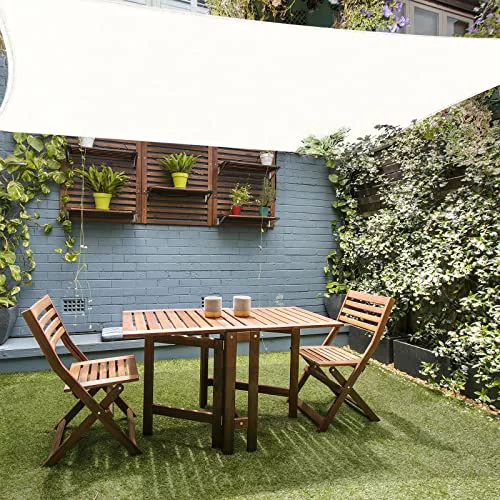 HAIKUS Toldo Vela Rectangular 3x4 m, Vela de Sombra 4x3 m HDPE, Transpirable, Resistente al 98% Rayos UV para Exterior, Patio, Jardín, Terrazas (Blanco)