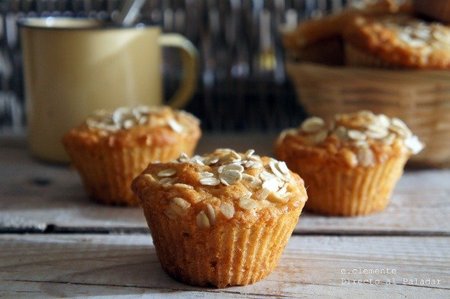 Muffins "fruta y fibra". Receta