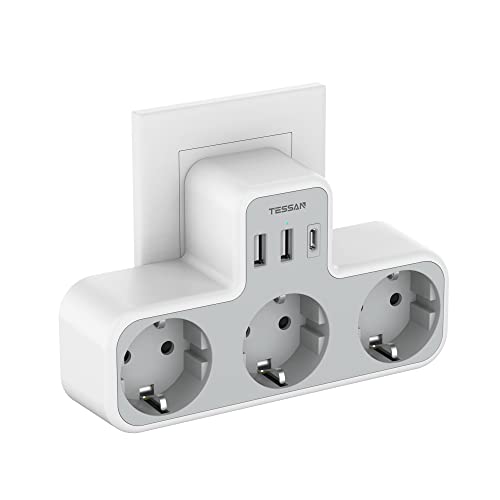 TESSAN Ladron Enchufes Plano USB C