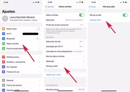 Cómo cambiar el código PIN de la tarjeta SIM en iPhone