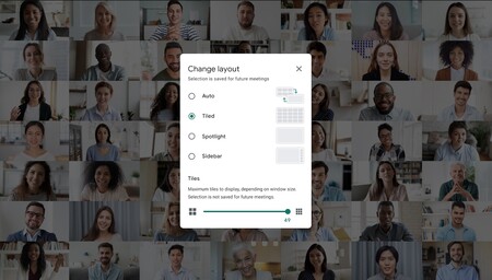 Google Meet ya es capaz de desenfocar el fondo y mostrar a 49 personas a la vez en pantalla