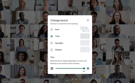 Google Meet ya es capaz de desenfocar el fondo y mostrar a 49 personas en pantalla de a la vez