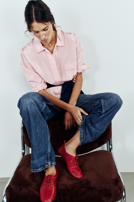 Zapatos Oxford Tendencia Otono Zara Oficina Rojos Piel Elegantes Vintage