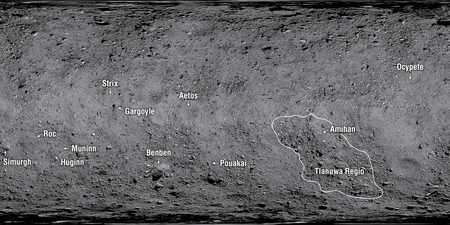 Strix Saxum y otros nombres mitológicos para bautizar la orografía del asteroide Bennu