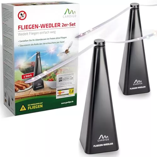 Gardigo® Fly Repeller 2 Unidades | Ventilador Repelente de Mosquitos, Moscas y Otros Insectos para Mesa 