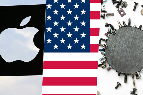 Apple ainda não consegue fabricar iPhones nos EUA, mas pelo menos faz isto / Imagem: Medhat Dawoud (Unsplash), Wikimedia Commons e Dan Cristian Pădureț (Unsplash)