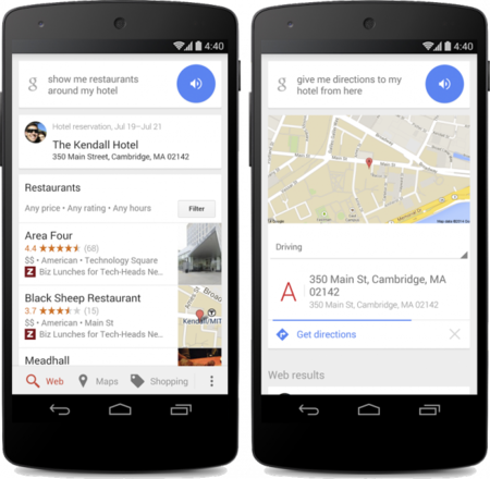 Google Now sabe en qué hotel estás