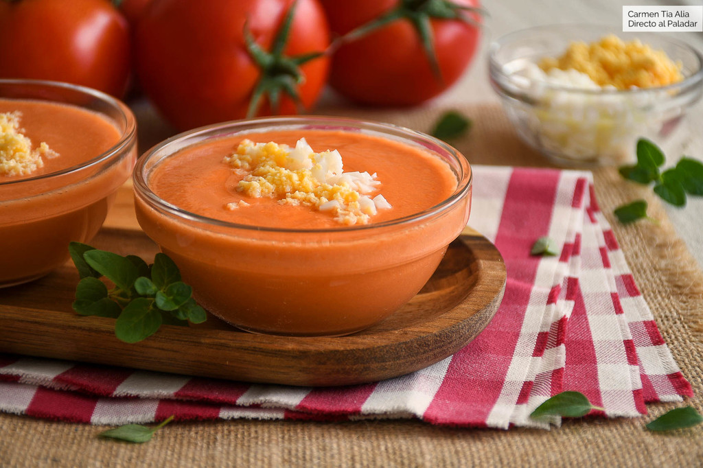 Como hacer salmorejo sin pan, receta sin gluten y apta para dietas de control de peso