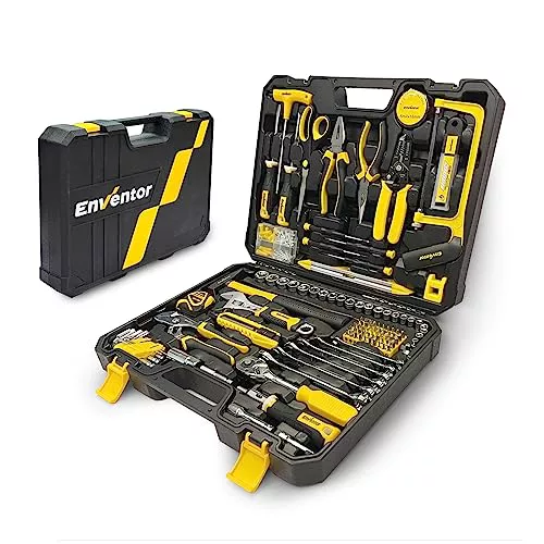 ENVENTOR Caja de Herramientas Completa 280 Piezas, Maletin Herramientas de Mano de Uso General, Kit Juego de Herramientas, Set Herramientas Portable para Bricolaje y Arreglos Diarios