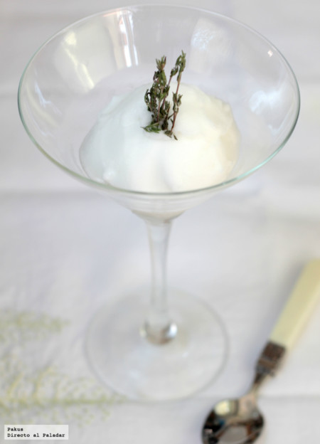 Sorbete de tomillo. Receta