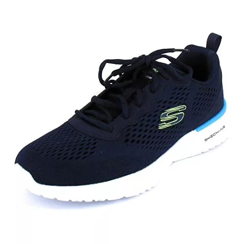 Skechers Skech-air Dynamight Tuned Up, Zapatillas de deporte para Hombre, Navy Engineered Mesh/Pu/Lime Trim, 44 EU