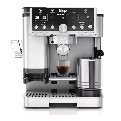 Cafetera Expresso 3 en 1 Ninja Luxe Café Pro ES701EU para latte, cappuccino, cold brew y espresso con molinillo y espumador de leche integrados, fácil de usar y 5 preajustes automáticos de espuma