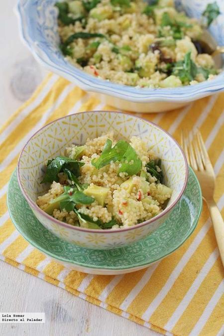 Taboulé de pepino y aguacate. Receta